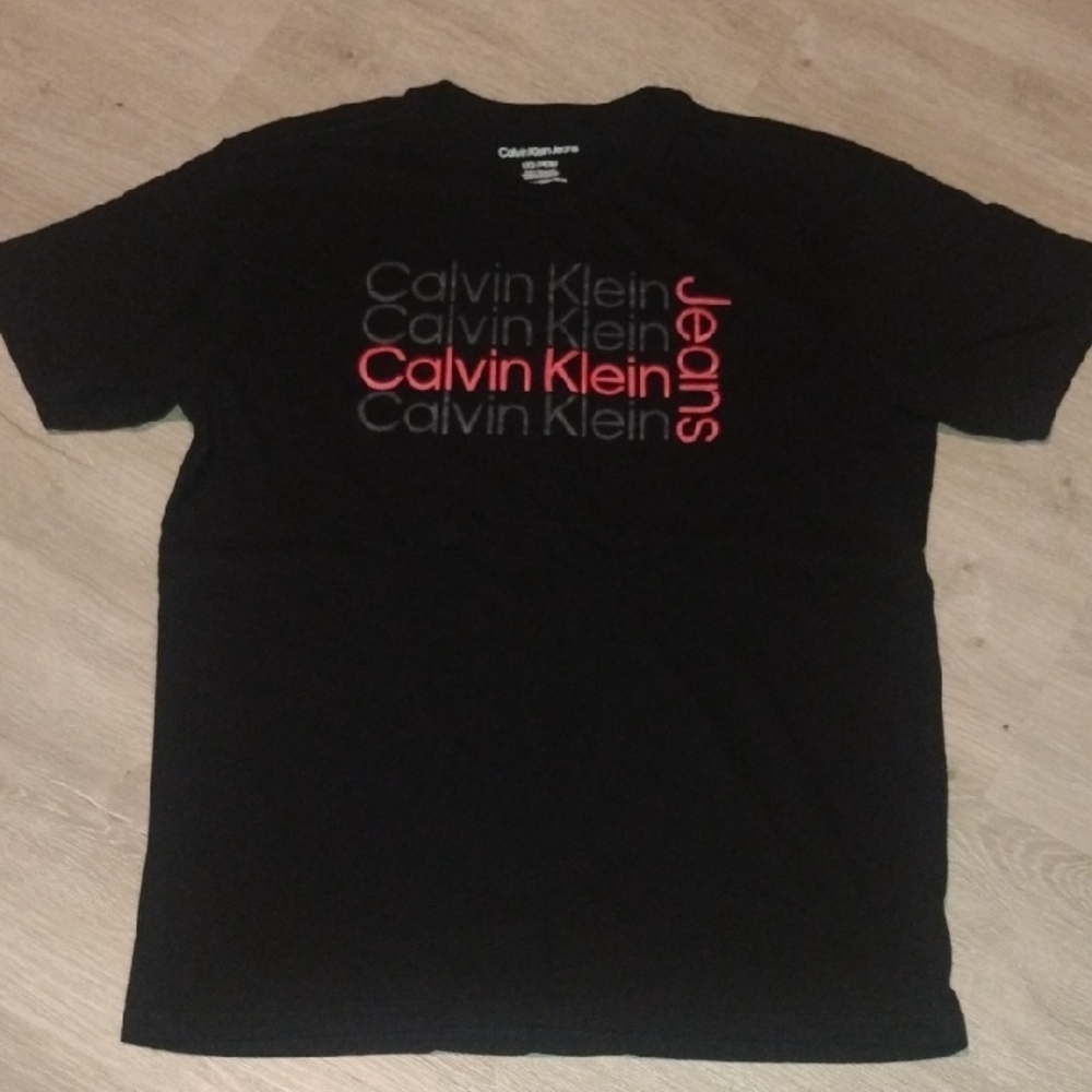 Calvin Klein Black Tee with Red Logo